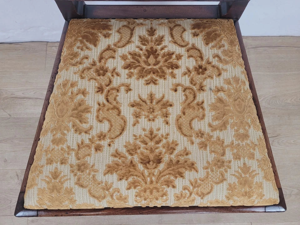 Victorian Dining Chairs Set 4 Carved Floral Upholstery 19thC Postage Available