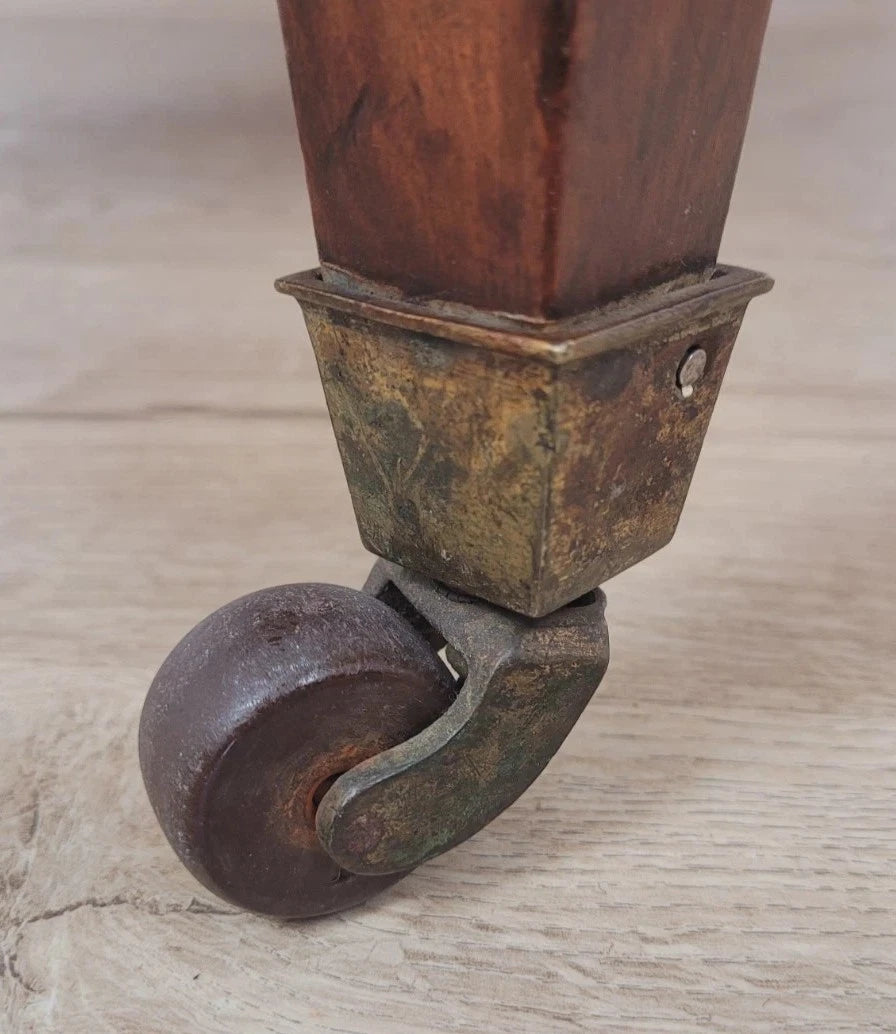 Winged Armchair George III Style Apricot Upholstery Castors Delivery Available