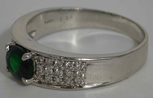 Diamond Tourmaline Ring Platinum Hallmarked Jewellery Postage Available