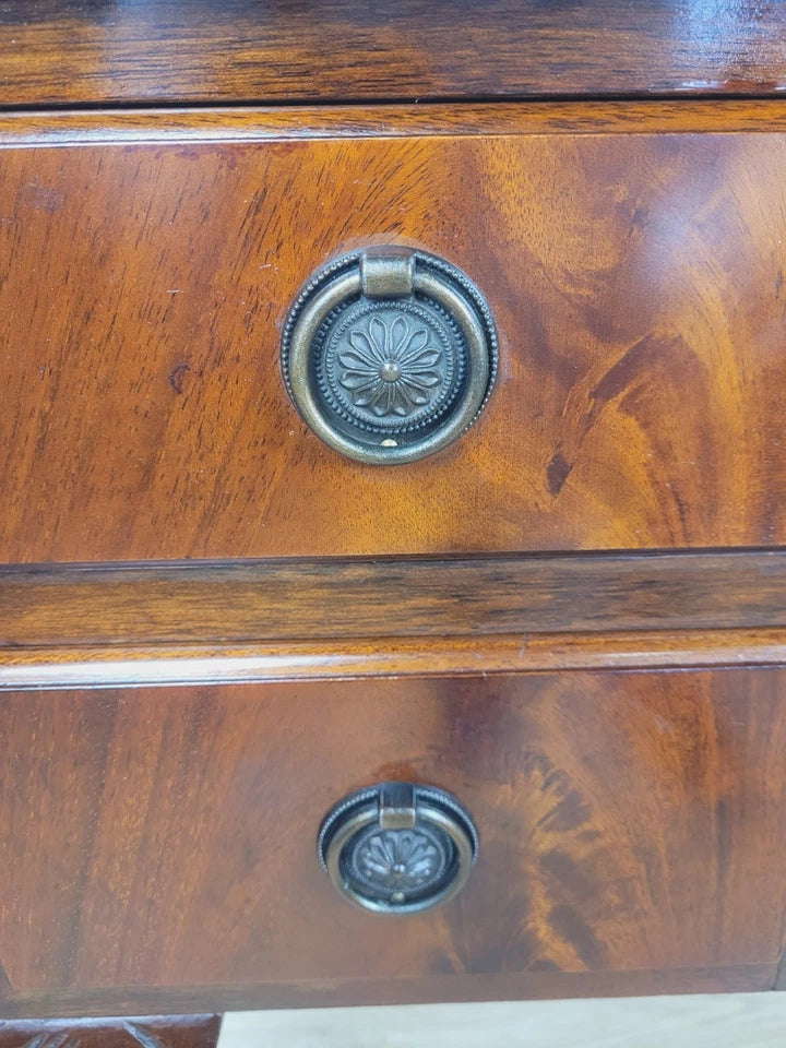 Vintage Writing Desk Leather Gilt Top Mahogany With Key Delivery Available