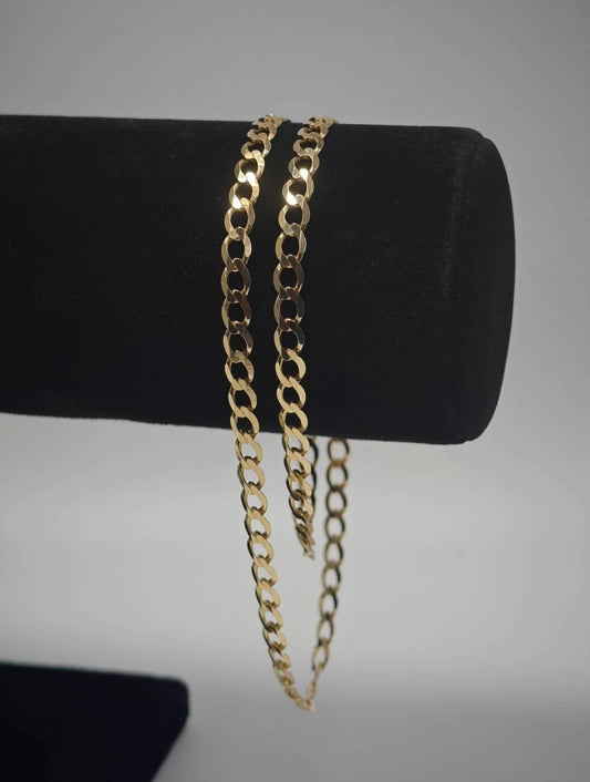 Flat Curb Necklace Gold 9ct 18.7 Inch Postage Available