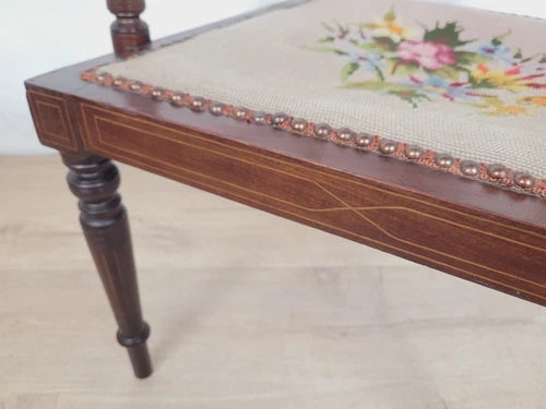 Edwardian Armchair Bedroom Inlaid Motif Carved Floral Postage Available