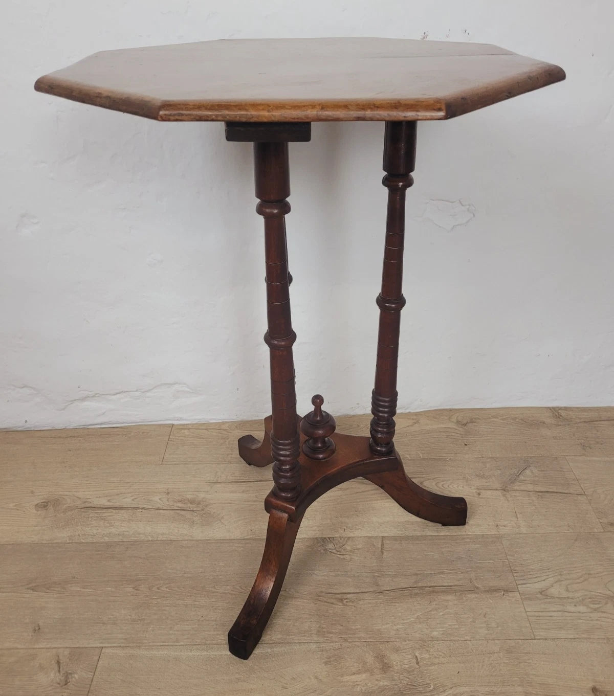 Victorian Octagonal Occasional Table Tripod English Mahogany Postage Available