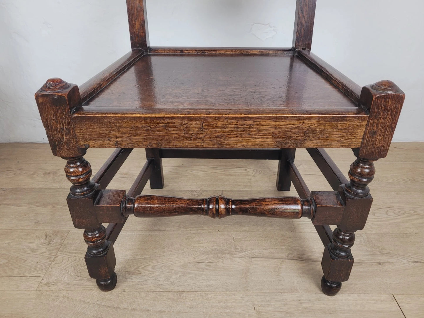 Yorkshire Side Chairs Pair Carved Farmhouse Vintage 1950s Delivery Available