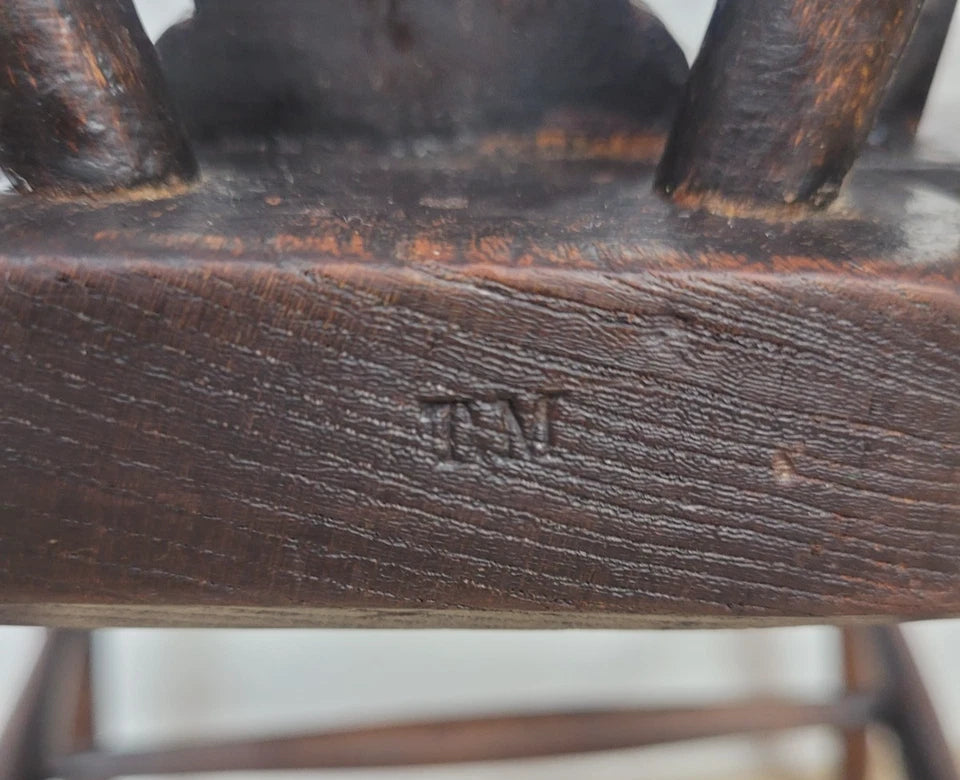 Kitchen Windsor Chair Victorian Country Wheel Back Elm Antique Postage Available