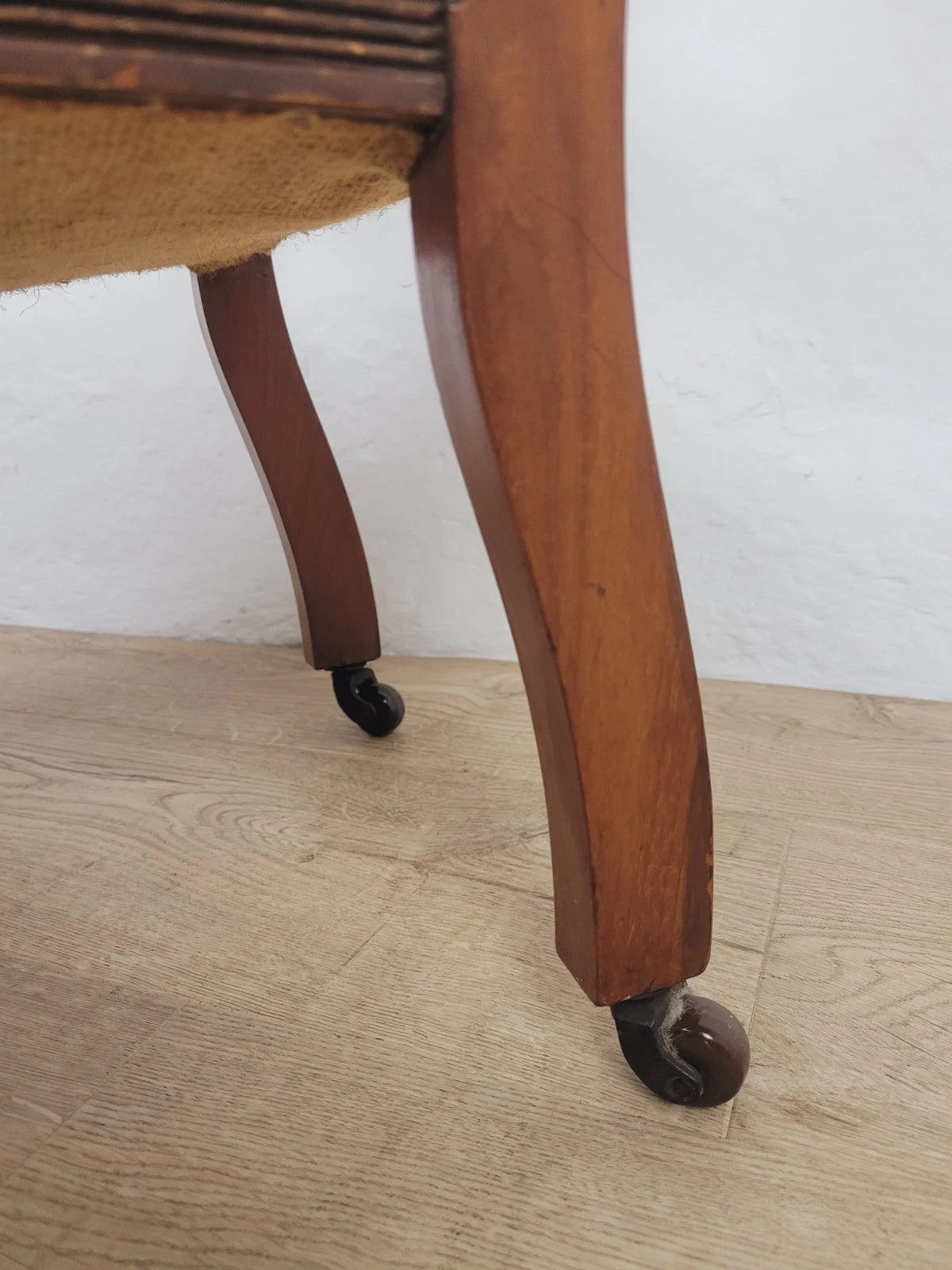 Edwardian Nursing Chair Carved Castors Upholstery Floral Postage Available
