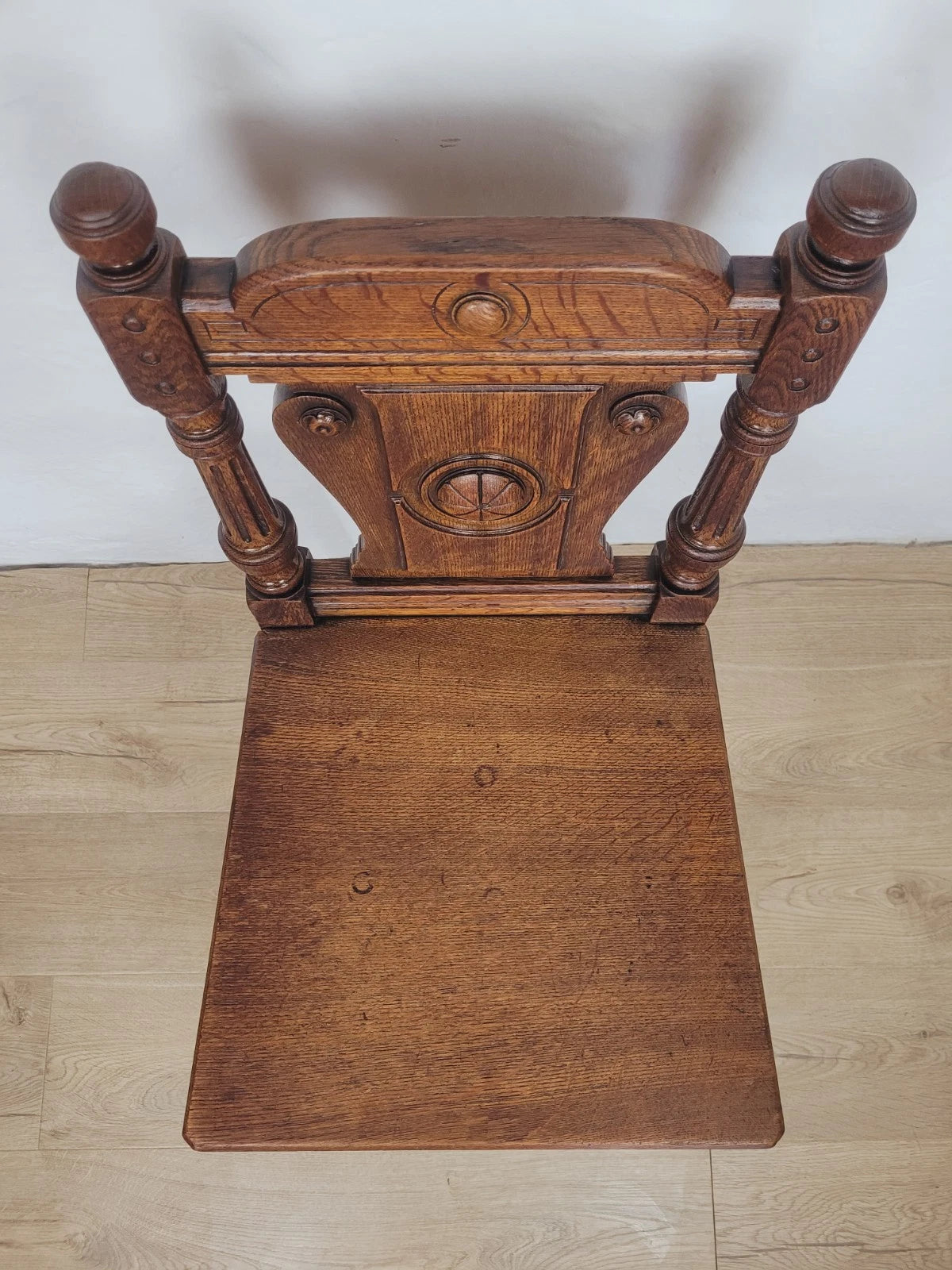 Victorian Hall Chair Oak Carved 19thC Antique English Postage Available