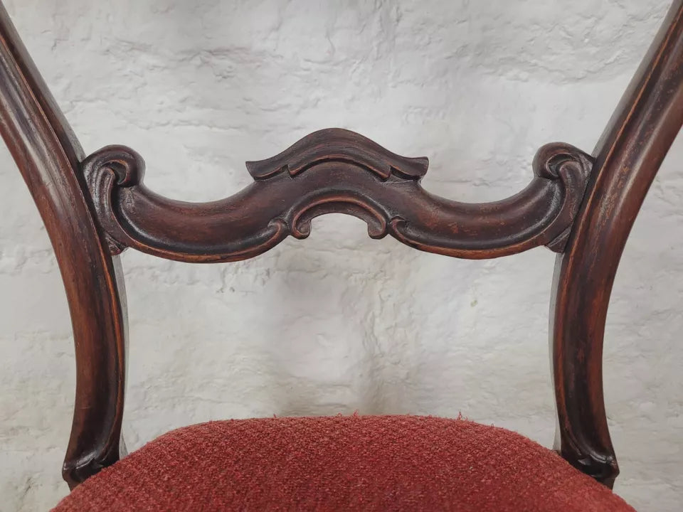 Victorian Salon Chairs Rosewood Floral Carved Cabriole Legs Postage Available