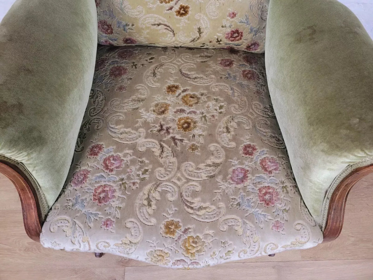 Edwardian Armchair Wing Back Patera Inlaid Castors Upholster Delivery Available
