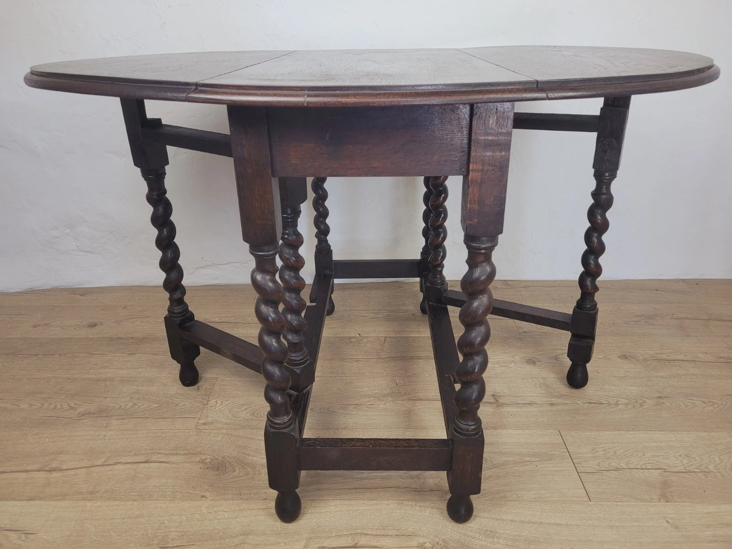 Vintage Drop Leaf Table Gateleg Barley Twist Oak 1930's Delivery Available