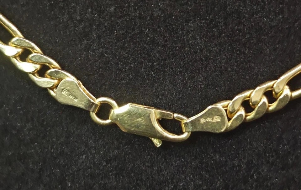 18ct Gold Figaro Necklace 13.3g Lobster Clasp Yellow Postage Available