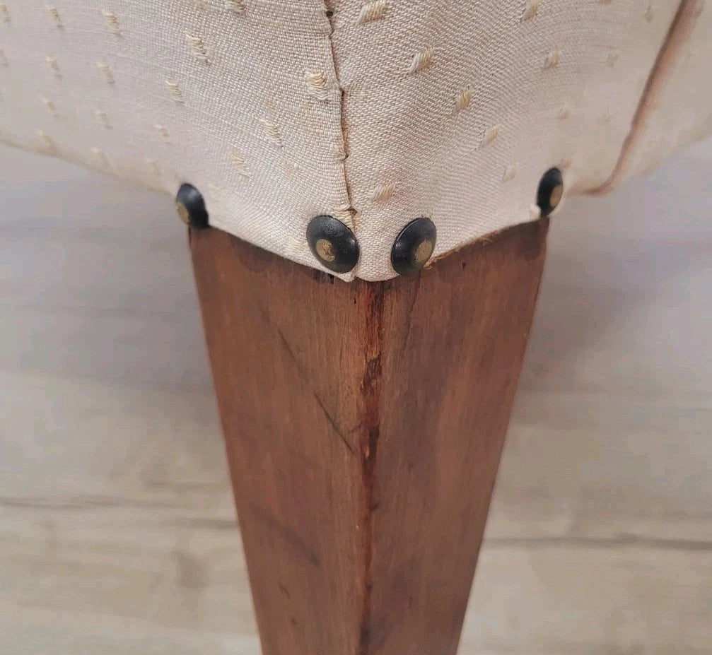 Winged Armchair George III Style Apricot Upholstery Castors Delivery Available
