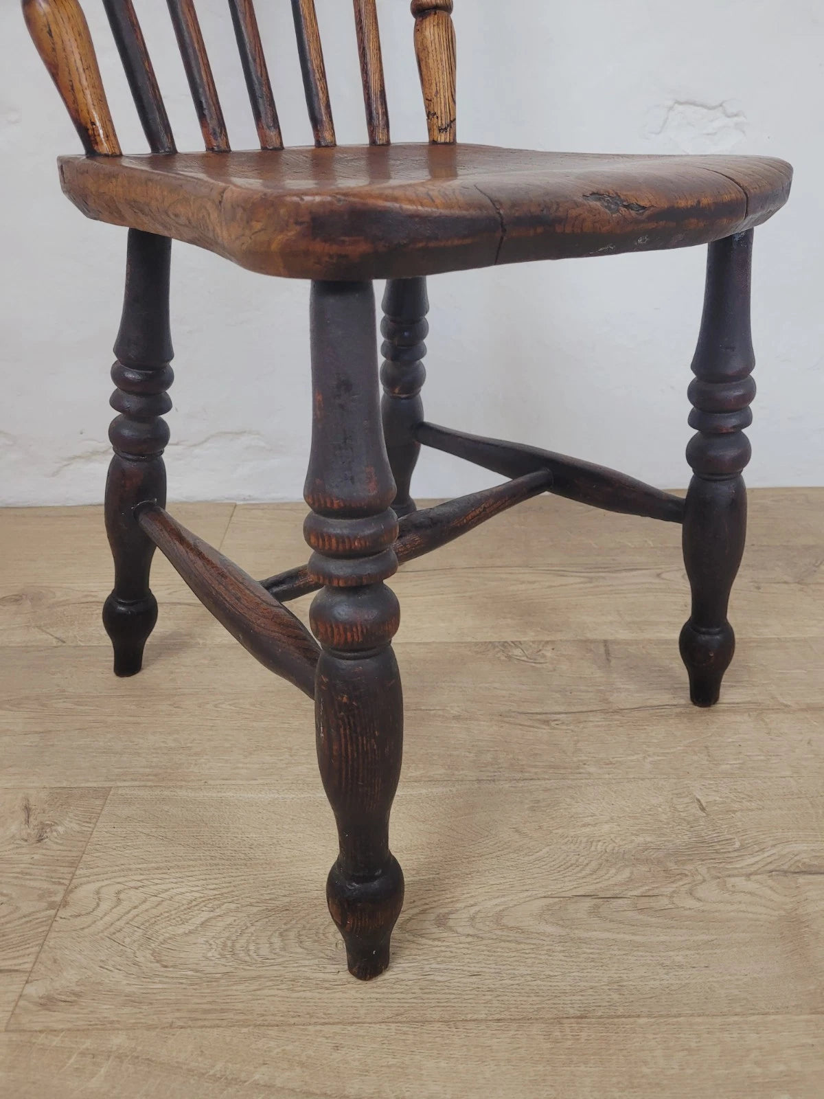 Elm Victorian Kitchen Chair Country Spindle Back Antique Postage Available