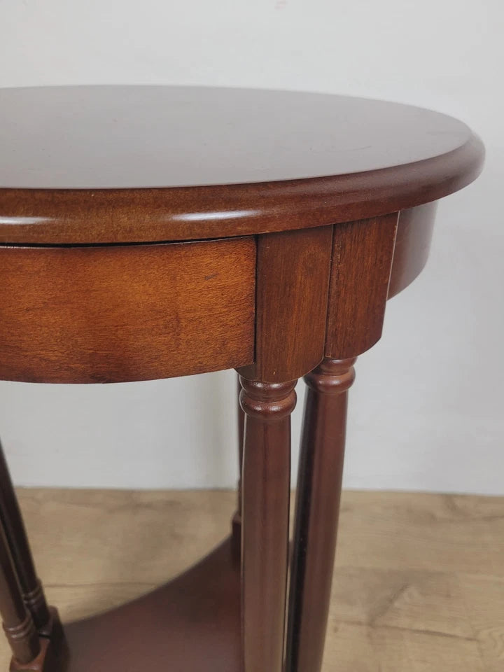 Vintage Occasional Table Circular Regency Style Drawer Postage Available