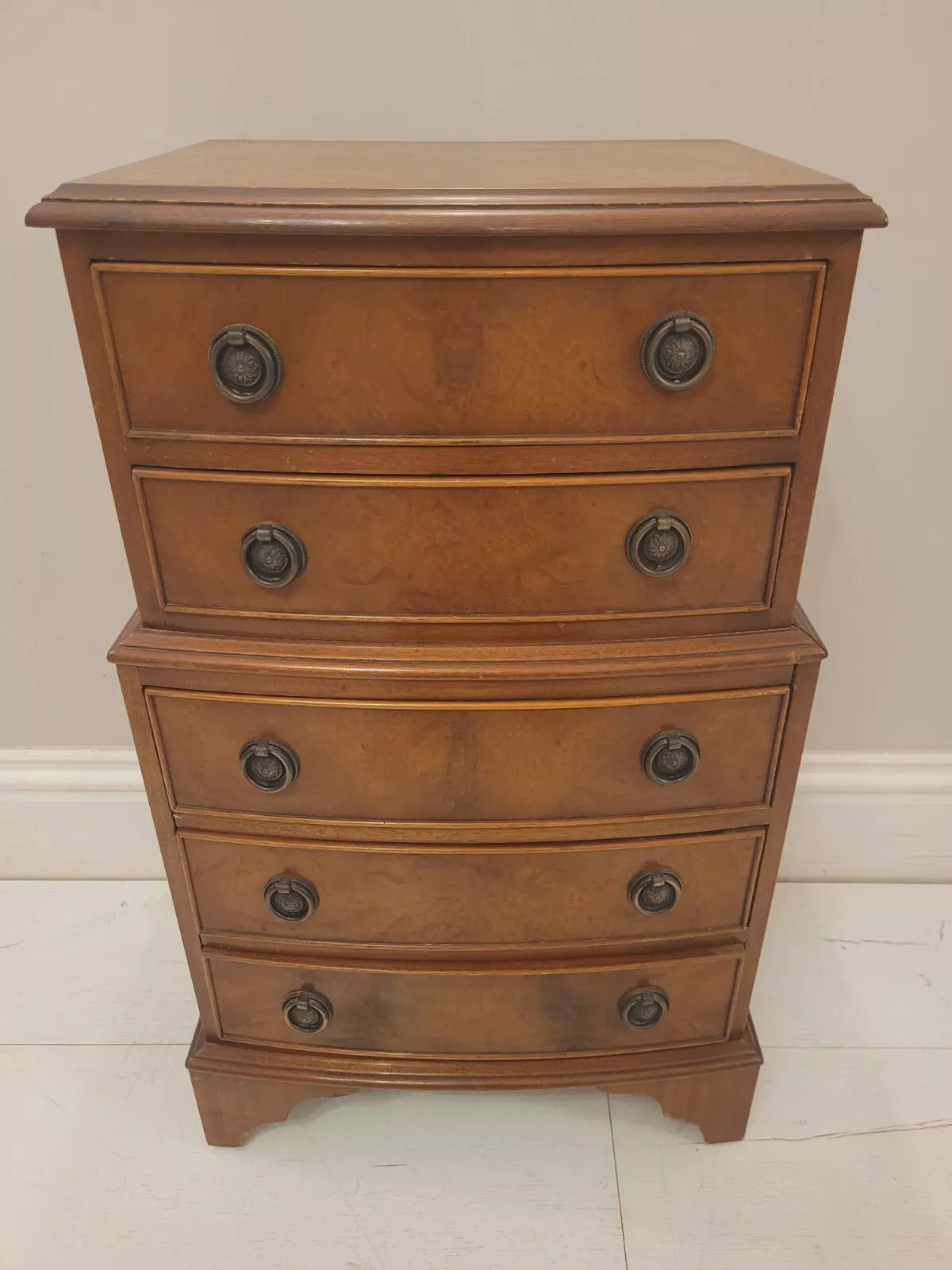 Walnut Chest Of Drawers Vintage Mid 20th Century Postage Available