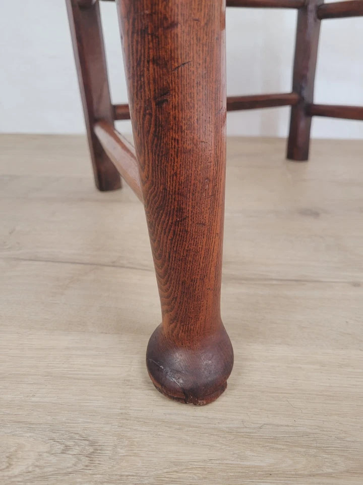 Ladderback Armchair Elm 19th Century Country Rush Seat Antique Postage Available