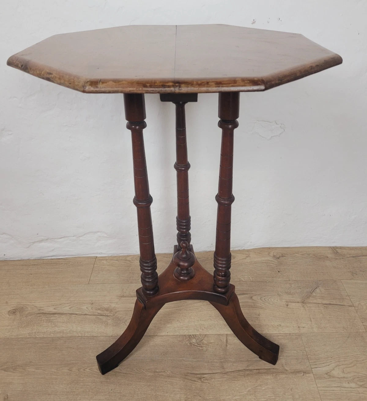 Victorian Octagonal Occasional Table Tripod English Mahogany Postage Available