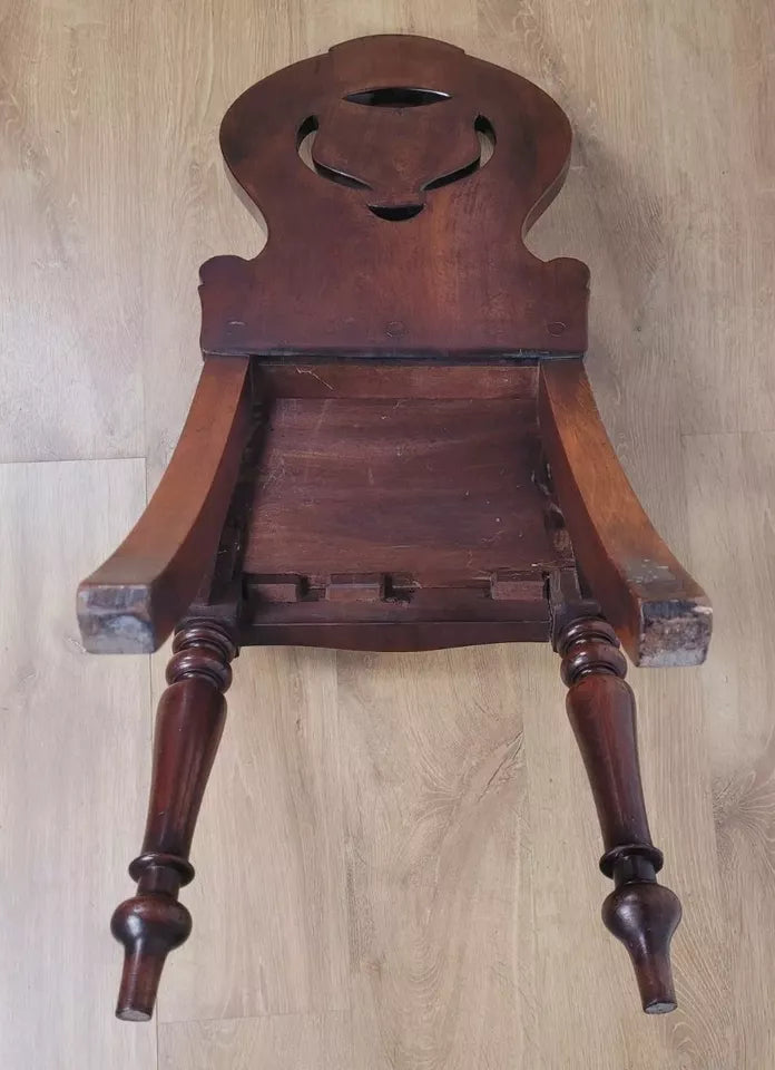Georgian Shield Back Chair Hall Circa 1860 Carved English Postage Available