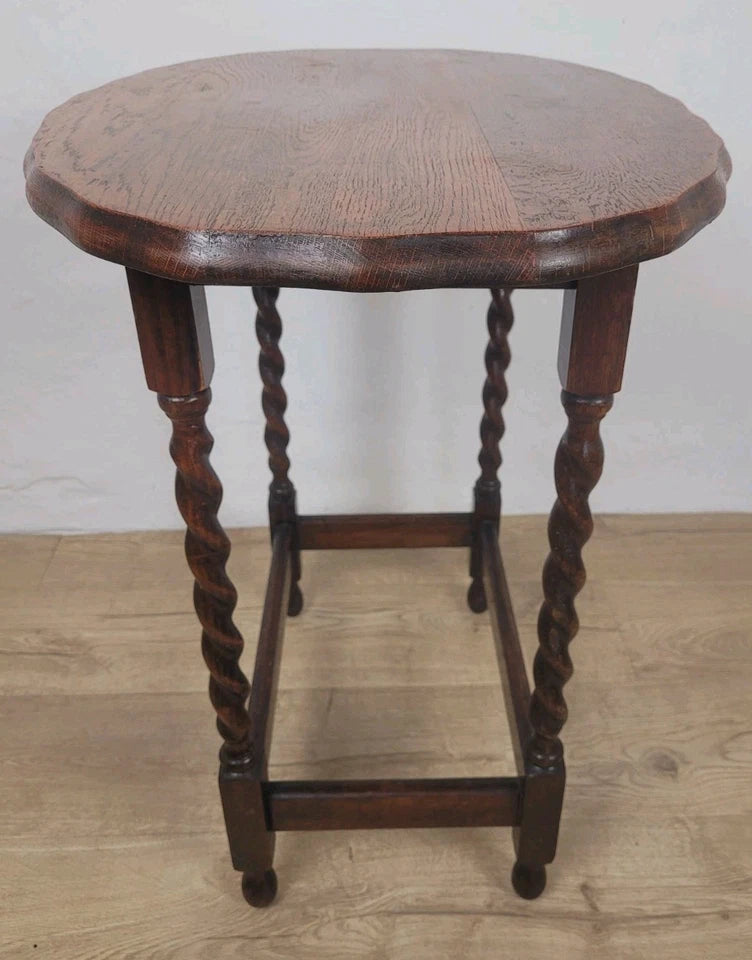 Barley Twist Occasional Table Oak Figured Country English Postage Available