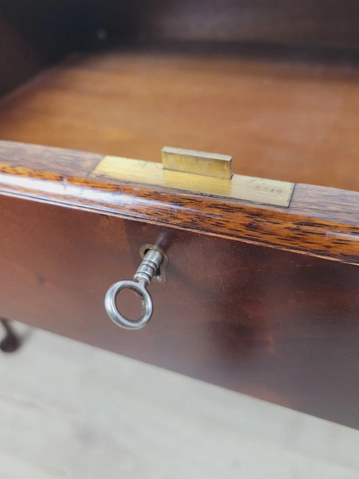 Vintage Writing Desk Leather Gilt Top Mahogany With Key Delivery Available