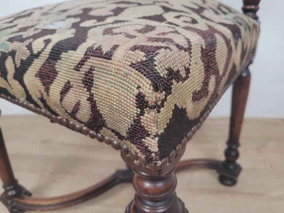 Walnut Hall Chair Carved High Back 17thC Style Vintage Delivery Available
