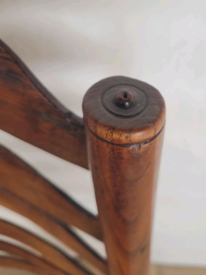 Ladderback Armchair Elm 19th Century Country Rush Seat Antique Postage Available
