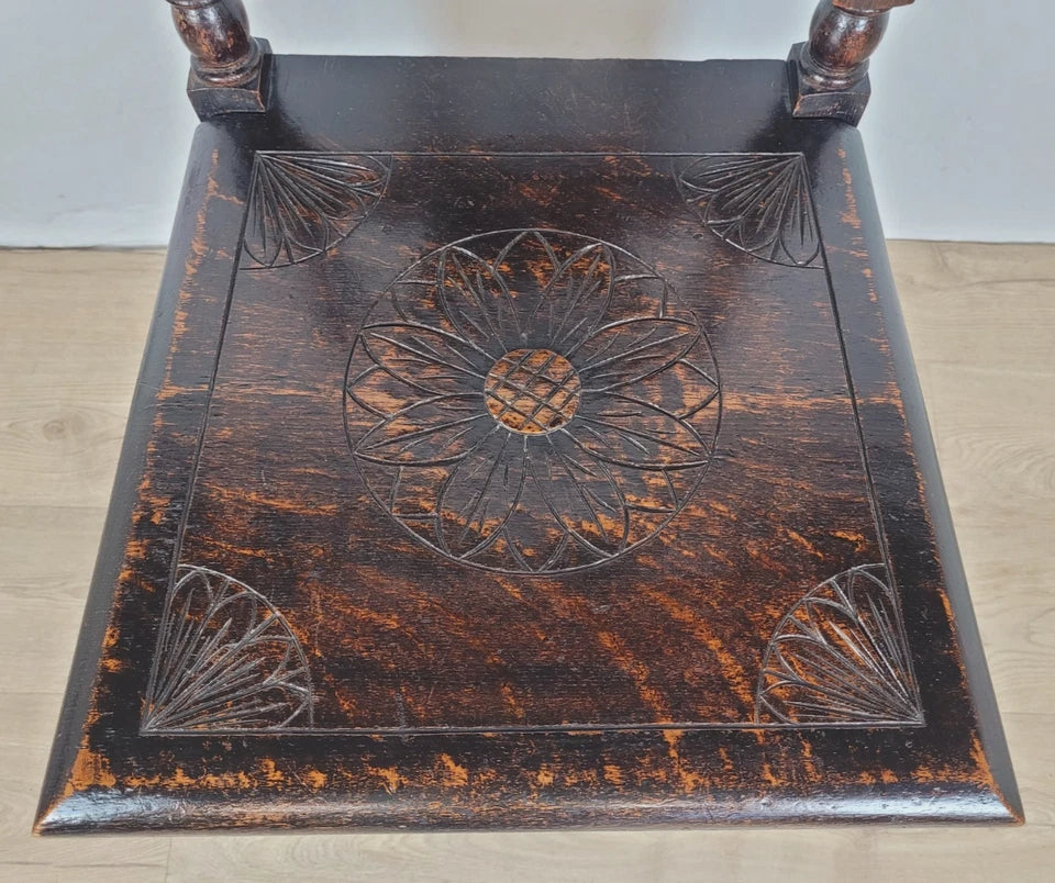 Victorian Side Chair Carved Barley Twist 17thC Styled Antique Postage Available
