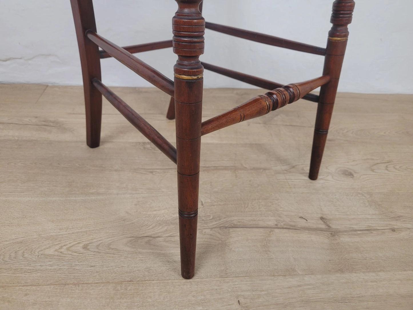 Edwardian Bedroom Chair Spindle Back Floral Upholstery Antique Postage Available