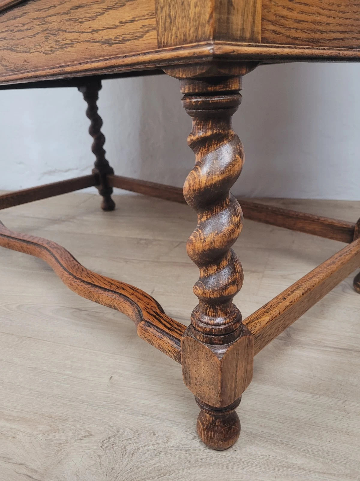 Oak Writing Bureau Desk Vintage 1950s Storage Country Rustic Delivery Available