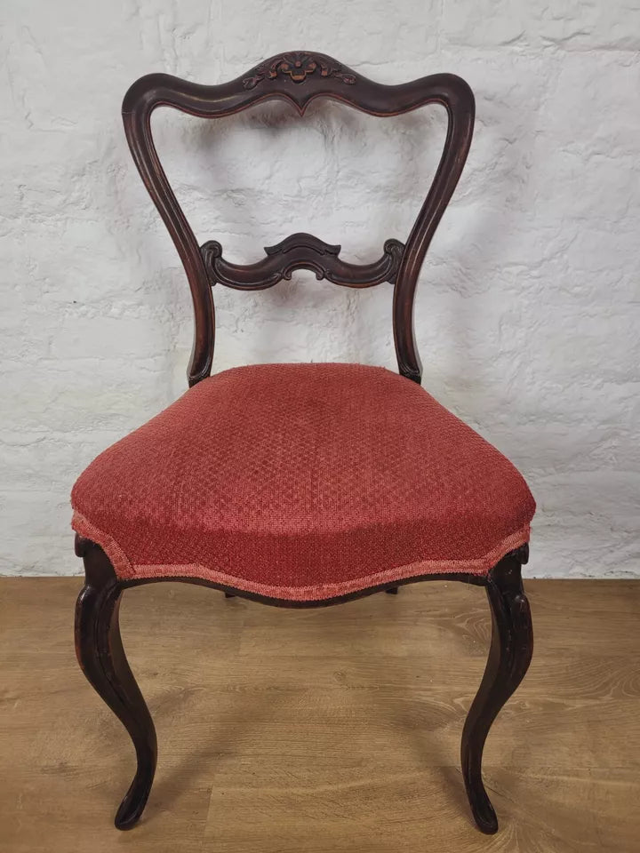 Victorian Salon Chairs Rosewood Floral Carved Cabriole Legs Postage Available