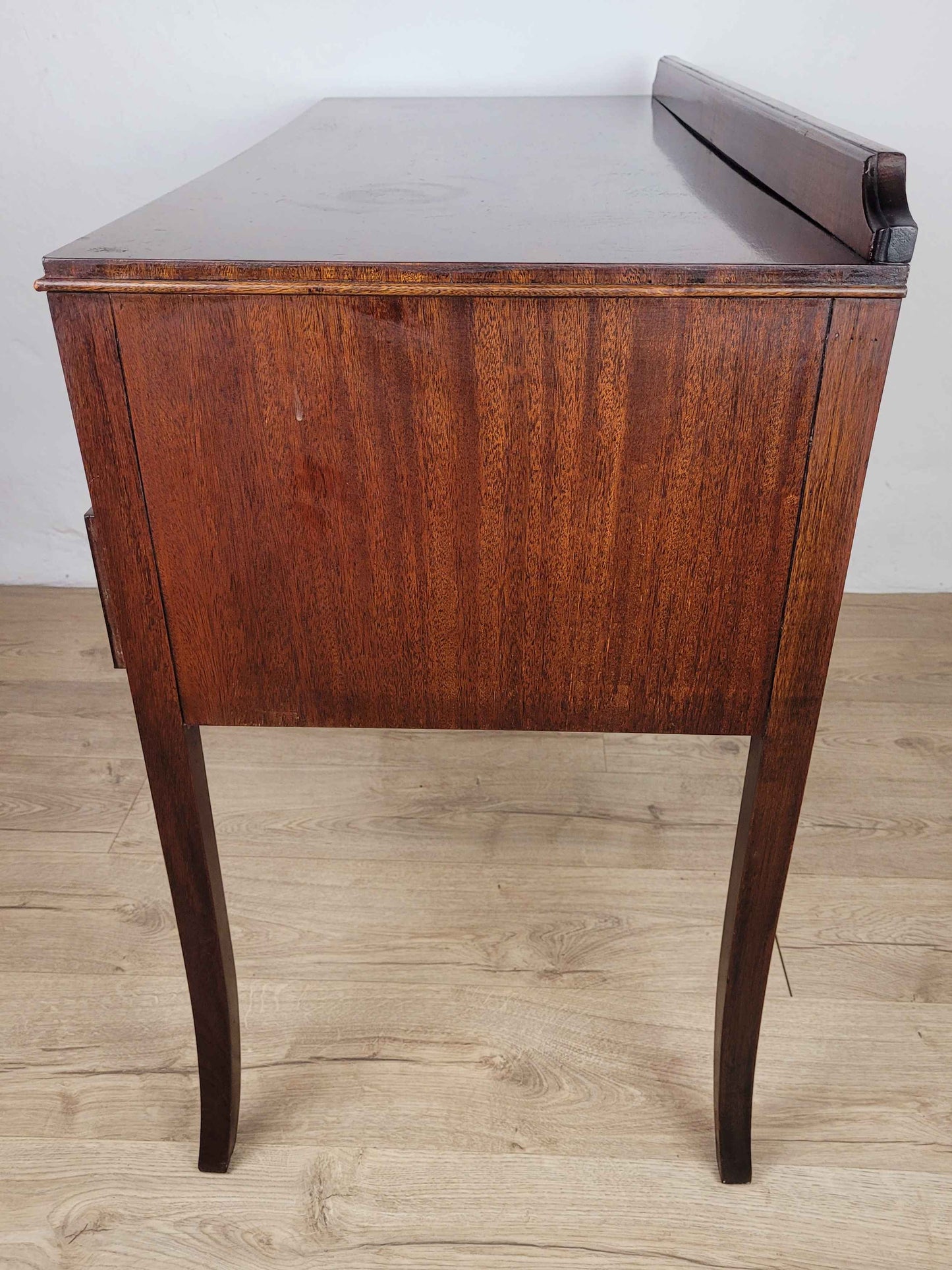 Vintage Ladies Writing Desk Mahogany 1950s Swan Neck Handles Delivery Available