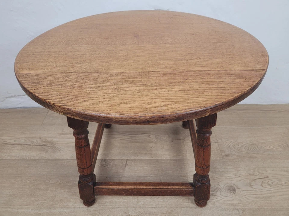 Oak Occasional Table Circular Country Rustic Vintage C1930 Postage Available