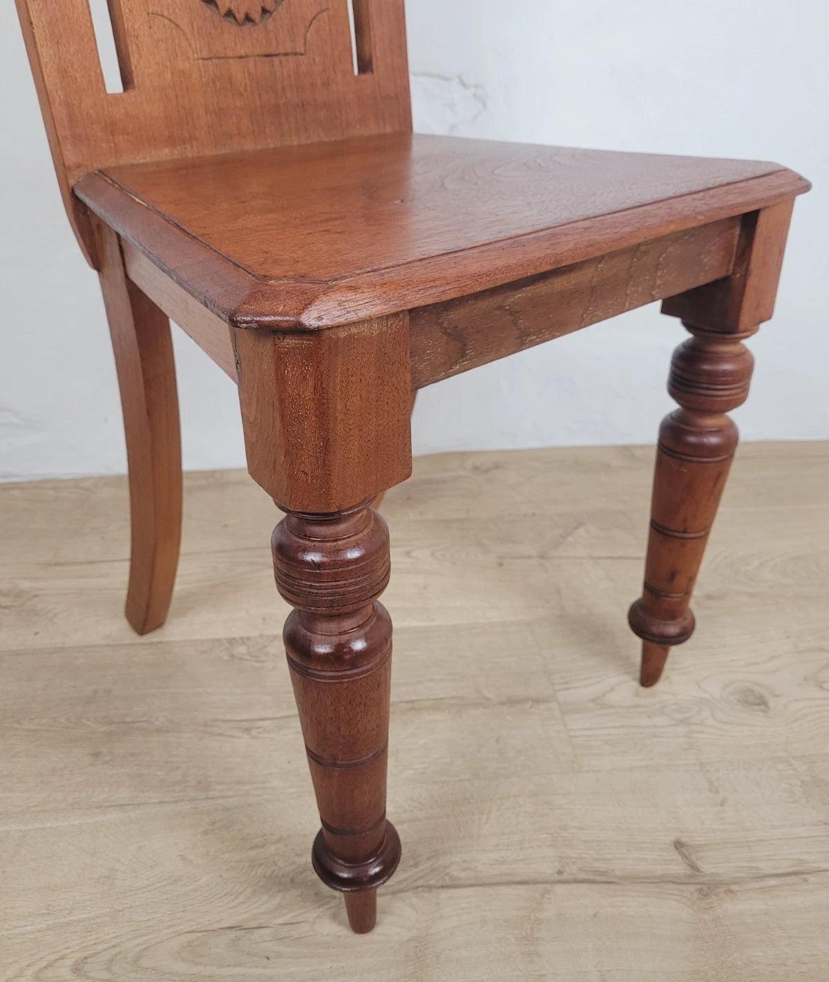 Victorian Hall Chair Chapel Carved 19thC Antique English Postage Available