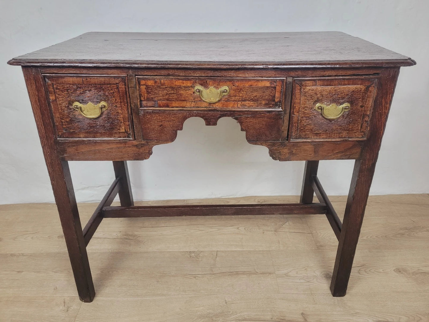 Georgian Side Table Lowboy Desk English Oak 18thC Antique Delivery Available