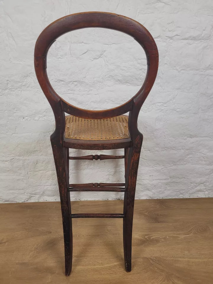 Victorian Child's High Chair Balloon Back Bergere Beech 19thC Postage Available