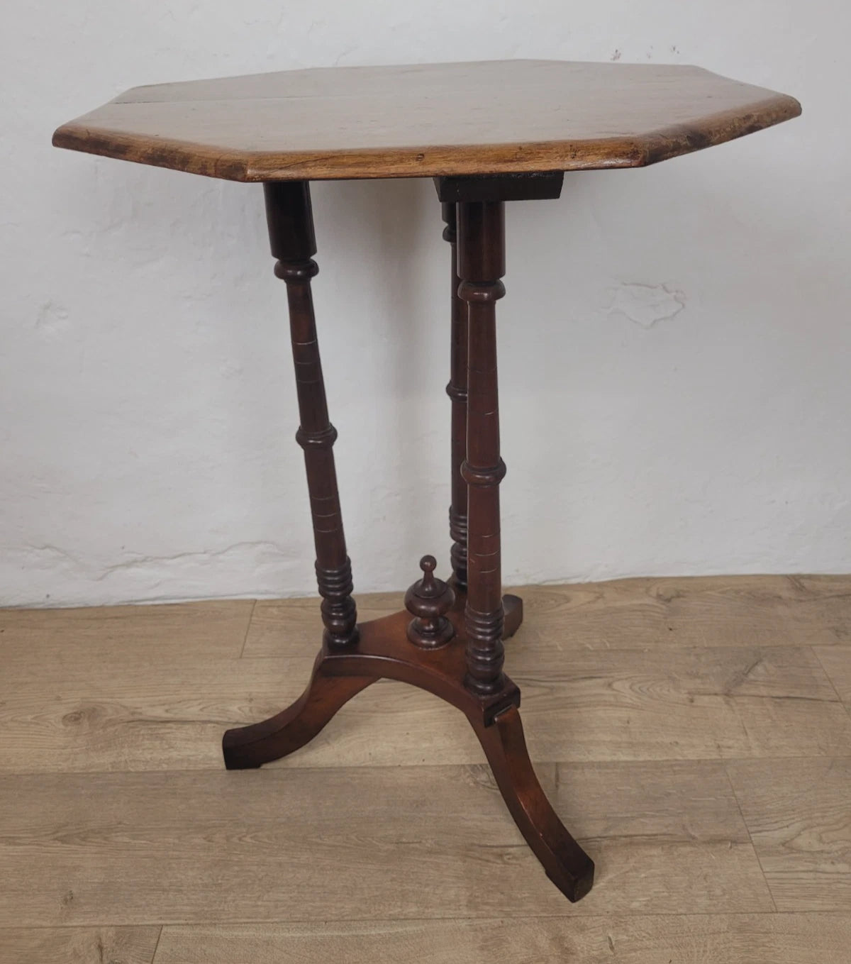 Victorian Octagonal Occasional Table Tripod English Mahogany Postage Available