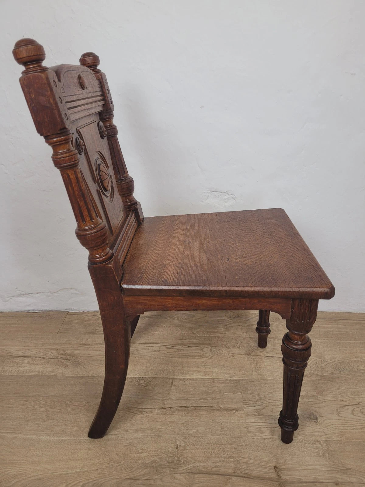 Victorian Hall Chair Oak Carved 19thC Antique English Postage Available