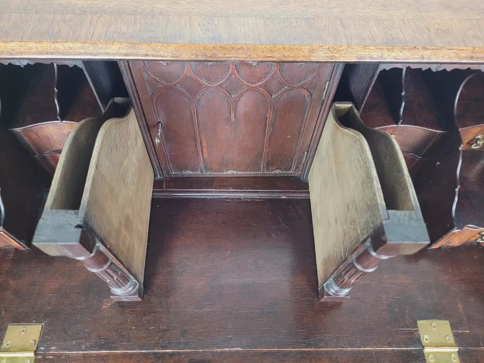 Vintage Writing Bureau Desk Hidden Storage Brass Handles Delivery Available