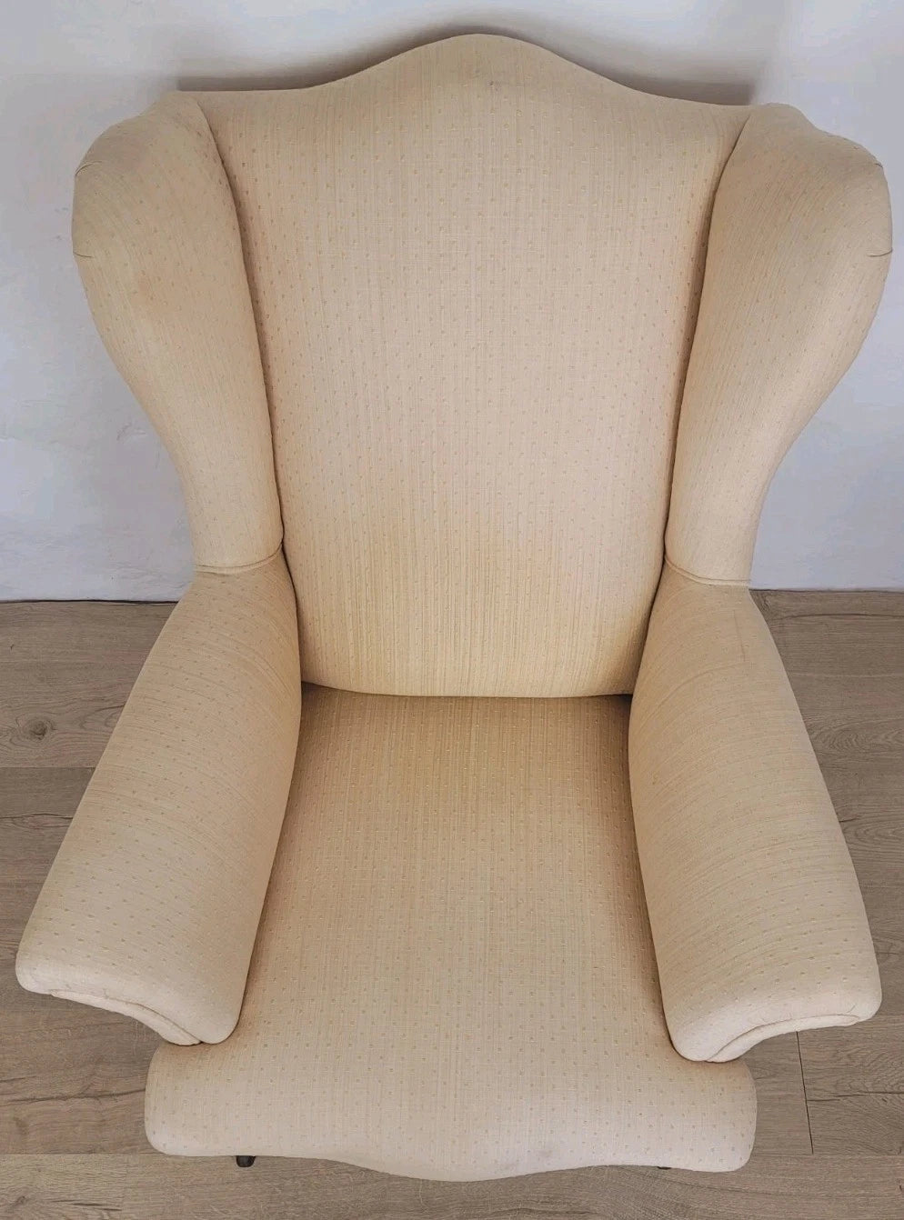Winged Armchair George III Style Apricot Upholstery Castors Delivery Available
