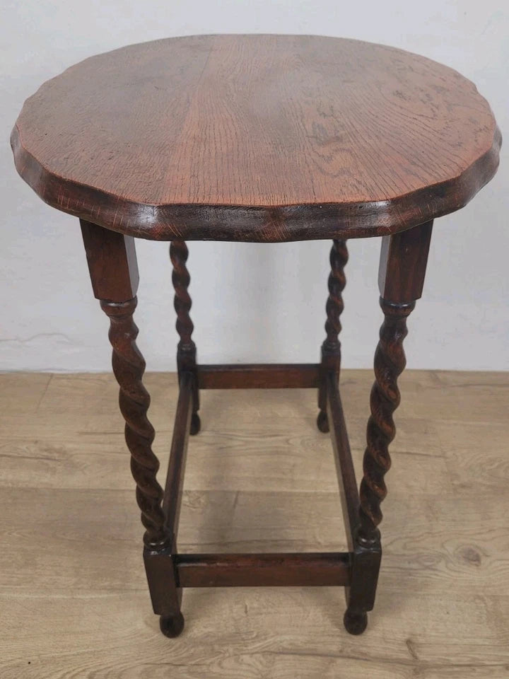 Barley Twist Occasional Table Oak Figured Country English Postage Available