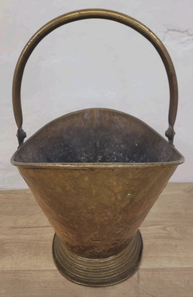 Victorian Brass Coal Scuttle Bucket Shovel 19thC Antique Postage Available
