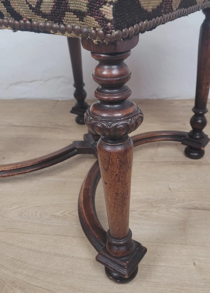 Walnut Hall Chair Carved High Back 17thC Style Vintage Delivery Available