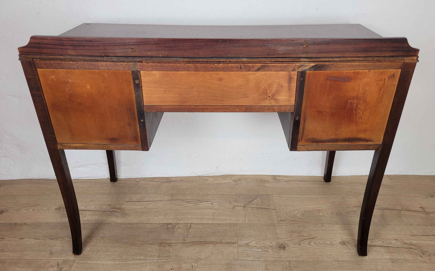 Vintage Ladies Writing Desk Mahogany 1950s Swan Neck Handles Delivery Available