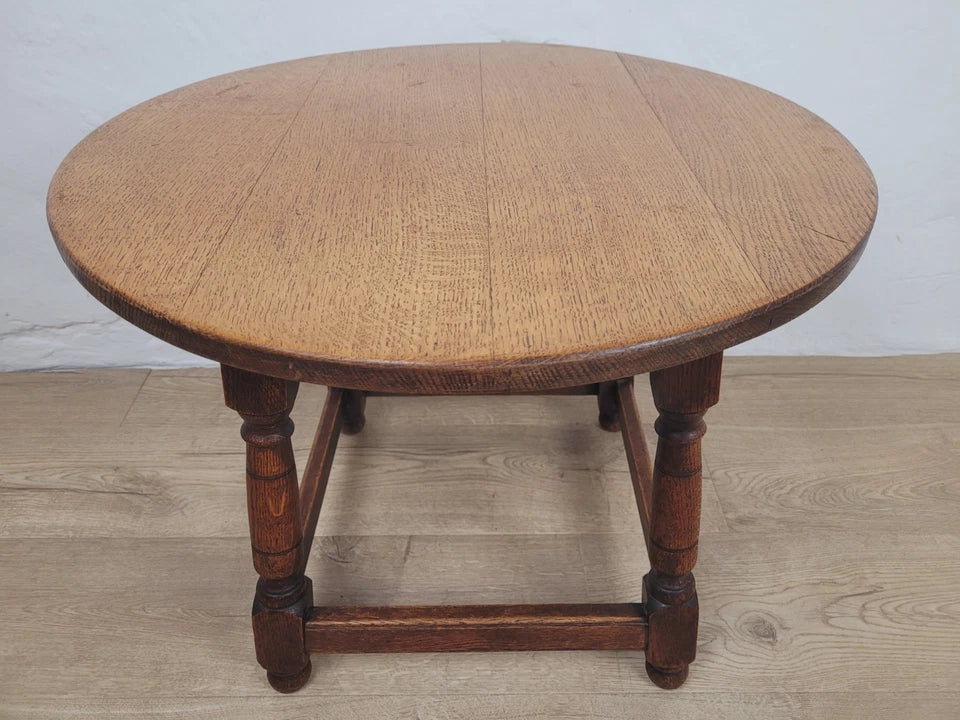 Oak Occasional Table Circular Country Rustic Vintage C1930 Postage Available