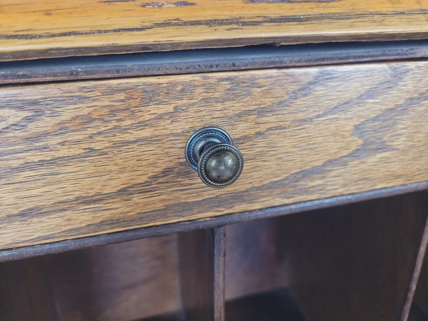 Oak Writing Bureau Desk Vintage 1950s Storage Country Rustic Delivery Available