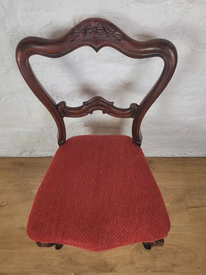 Victorian Salon Chairs Rosewood Floral Carved Cabriole Legs Postage Available