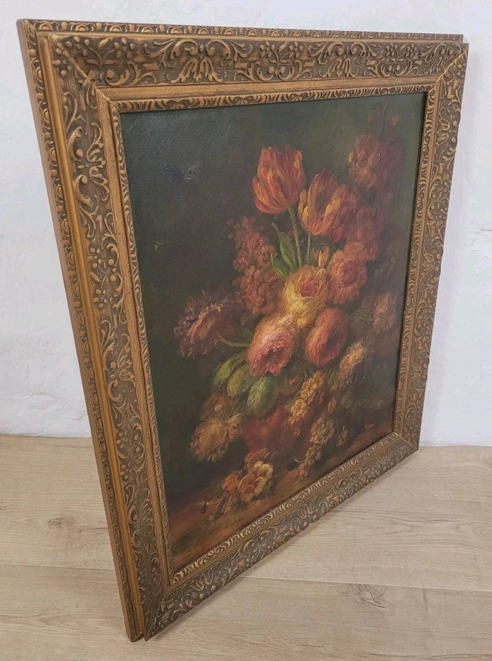 Louis Silas Oil Painting 1890 Still Life Bouquet Of Flowers Postage Available