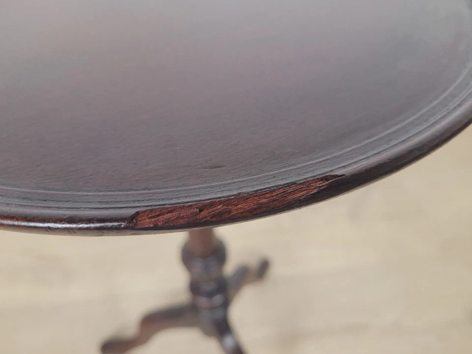 Victorian Tripod Wine Table Mahogany 19th-Century English Postage Available