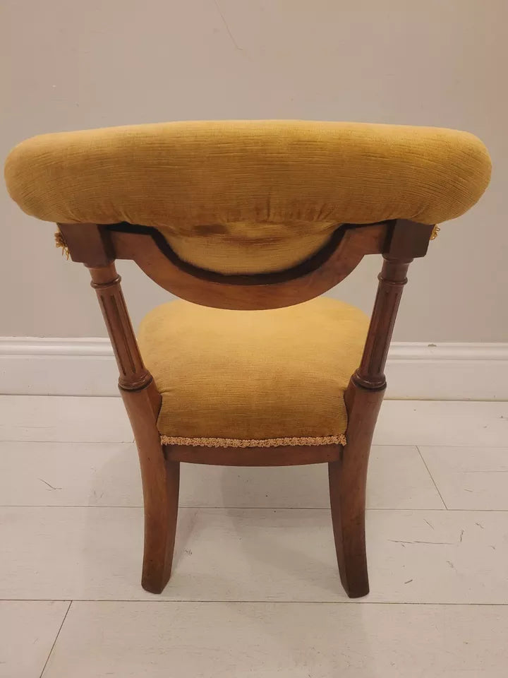 Victorian Nursing Chair Walnut Upholstered Castors 19thC Postage Available