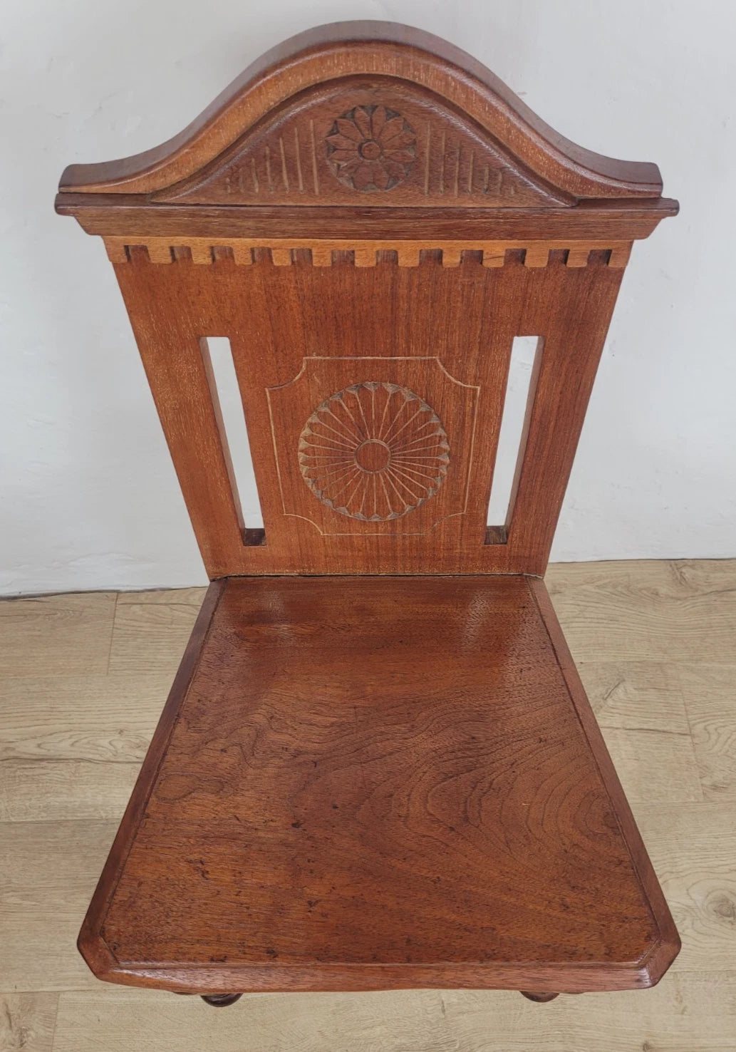 Victorian Hall Chair Chapel Carved 19thC Antique English Postage Available